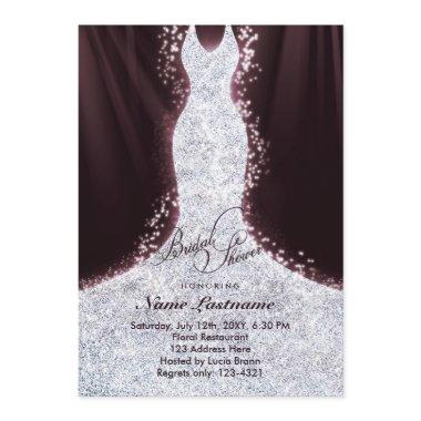 Elegant Faux Glitter Dress  Invite