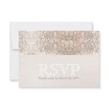 Elegant Faux Silver Sequins Beige Look RSVP