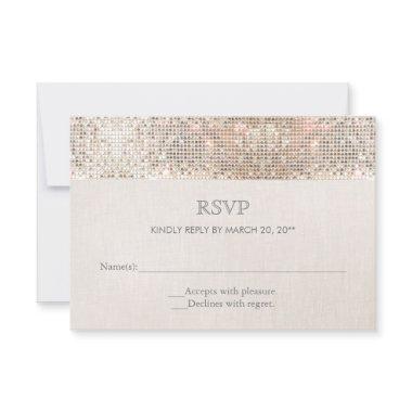 Elegant Faux Silver Sequins Beige Look RSVP 2