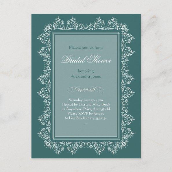 Elegant Filigree Bridal Shower Party Invitations