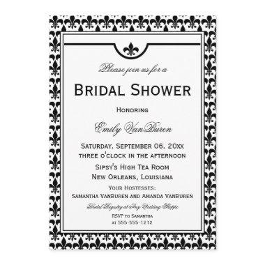Elegant Fleur de Lis  - Black White