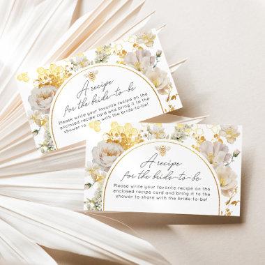 Elegant floral bee Recipe for the bride to be Enclosure Invitations