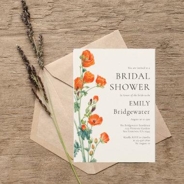 Elegant Floral Botanical Bridal Shower Invitations