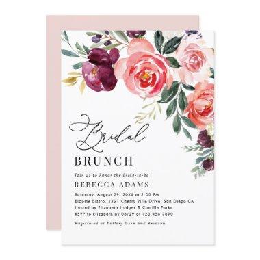 Elegant Floral Bridal Brunch Invitations