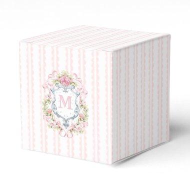 Elegant Floral Bridal Crest Favor Boxes