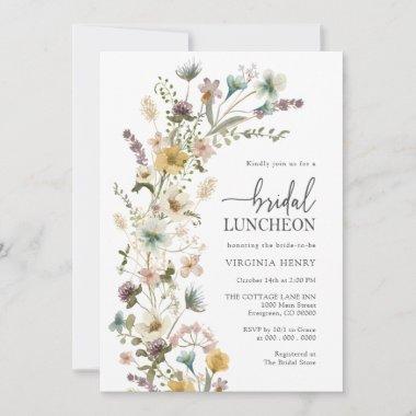 Elegant Floral Bridal Luncheon Invitations