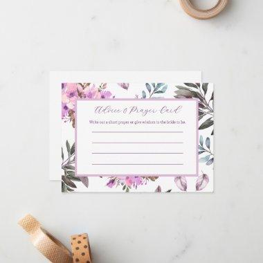 Elegant Floral Bridal Shower Advice & Prayer Invitations