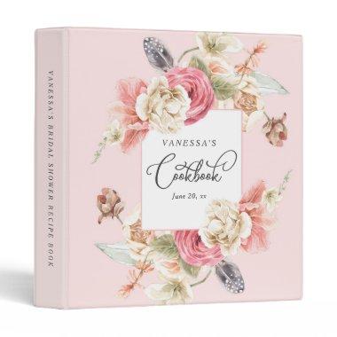 elegant floral bridal shower cookbook personalized 3 ring binder