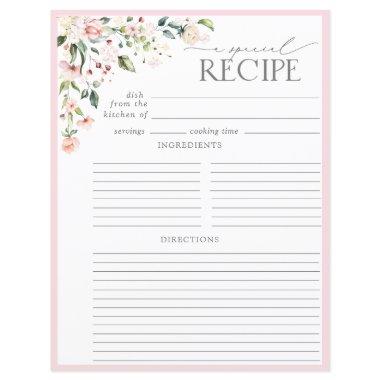 Elegant Floral Bridal Shower Recipe Binder Page