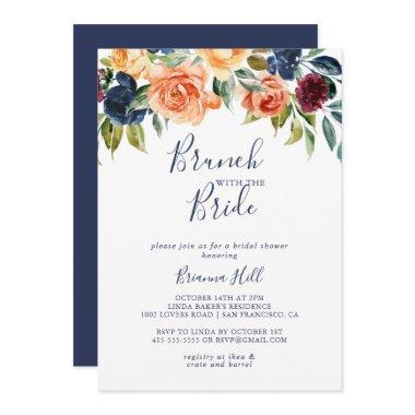 Elegant Floral Brunch with the Bride Shower Invitations