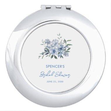 Elegant Floral Dusty Blue  Favor Compact Mirror