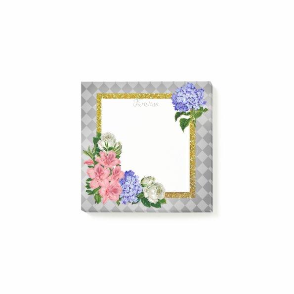 Elegant Floral Frame on Geometrical Background Post-it Notes
