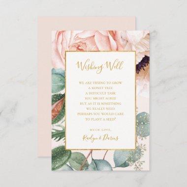 Elegant Floral Garden Pastel Wedding Wishing Well Enclosure Invitations