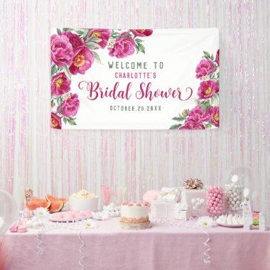 Elegant Floral Hot Pink Personalized  Banner