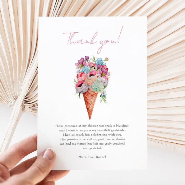 Elegant Floral Ice Cream  Thank You