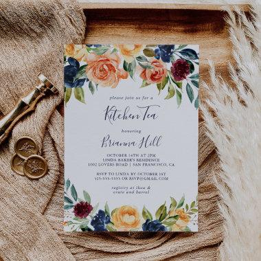 Elegant Floral Kitchen Tea Bridal Shower Invitations