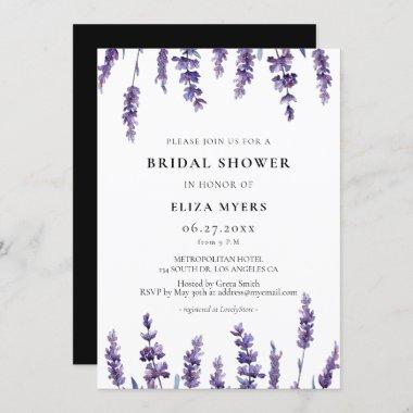 Elegant floral lavender Bridal shower Invitations