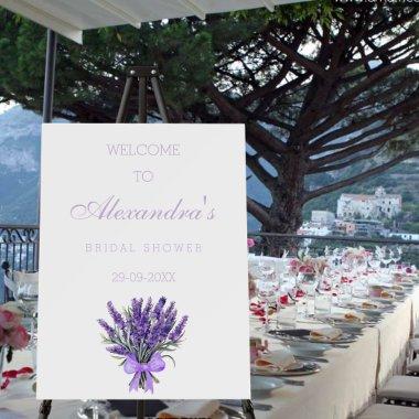 Elegant Floral Lavender Bridal Shower Welcome Sign