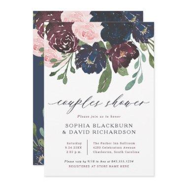 Elegant Floral Navy and Plum | Couples Shower