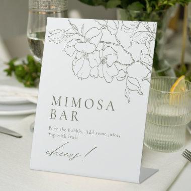 Elegant floral Sage Green Bridal Shower Mimosa Bar Pedestal Sign