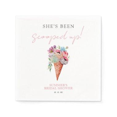 Elegant Floral Scooped Up Ice Cream  Napkins