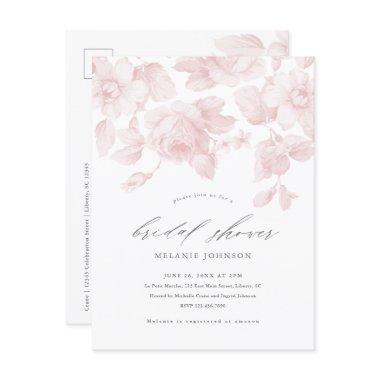 Elegant Floral Script Pink  Invitation Post