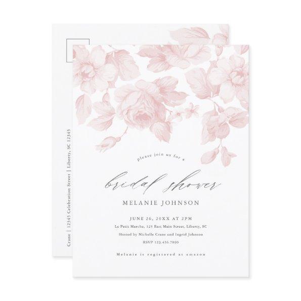 Elegant Floral Script Pink  Invitation Post