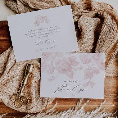 Elegant Floral Script Pink  Thank You