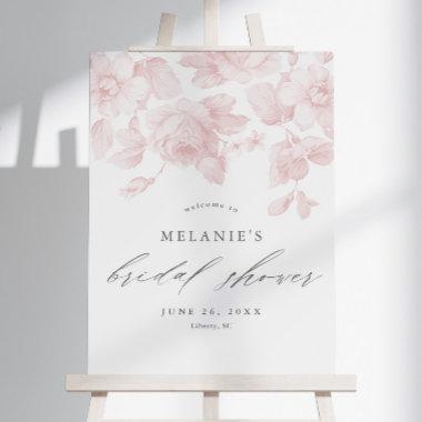 Elegant Floral Script Pink Bridal Shower Welcome Foam Board