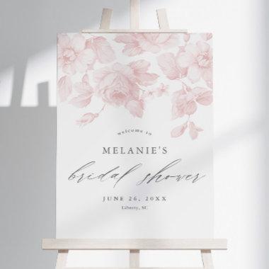 Elegant Floral Script Pink  Welcome Foam Board