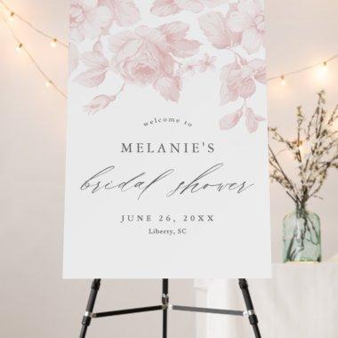 Elegant Floral Script Pink  Welcome Foam Board