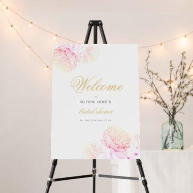 Elegant Floral Sketch Bridal Shower Welcome Sign