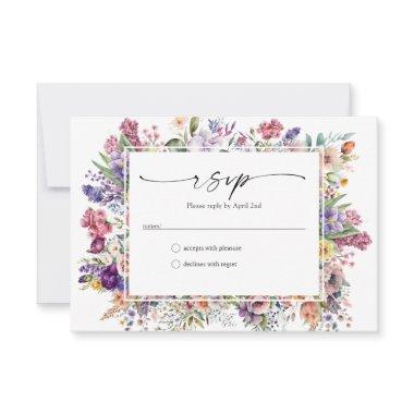 Elegant Floral Spring Garden RSVP Card