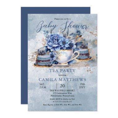 Elegant Floral Teacup Baby Shower Invitations