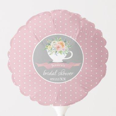 Elegant Floral Teacup Bridal Shower Tea Party Balloon