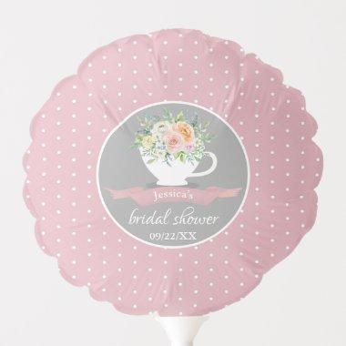 Elegant Floral Teacup  Tea Party Balloon