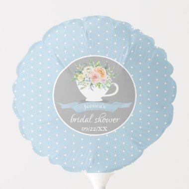 Elegant Floral Teacup  Tea Party Balloon