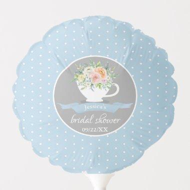 Elegant Floral Teacup Bridal Shower Tea Party Balloon