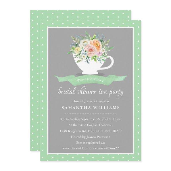 Elegant Floral Teacup  Tea Party