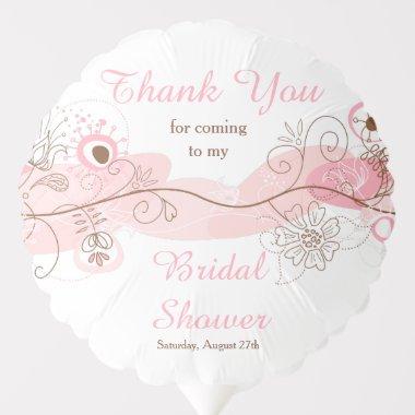 Elegant Floral Twist Bridal Shower in Pink Balloon