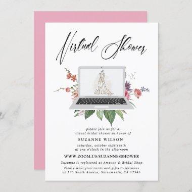 Elegant Floral Virtual Bridal Shower Invitations