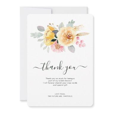 Elegant Floral Watercolor  Thank You
