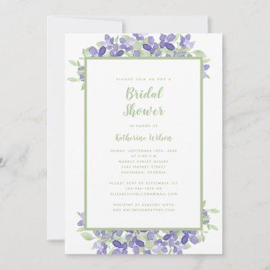 Elegant Floral Watercolor Greenery Bridal Shower Invitations
