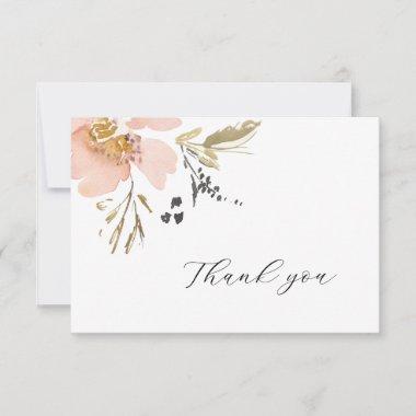 Elegant Floral Watercolor Script Thank You Invitations