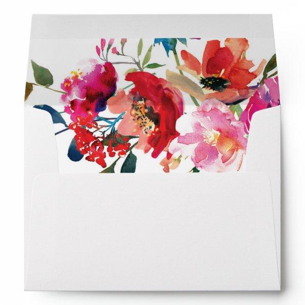 Elegant Floral Watercolor Summer Garden Envelope