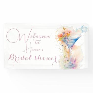 elegant floral watercolour Bridal shower Banner