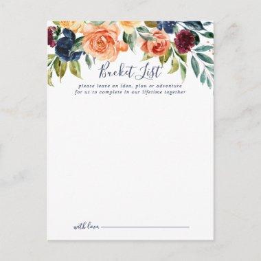 Elegant Floral Wedding Bucket List Invitations