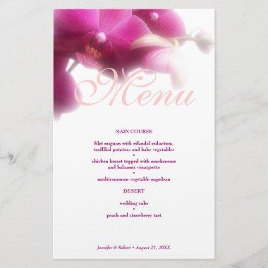 Elegant Floral Wedding Dinner Menu Invitations