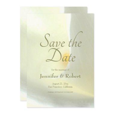 Elegant Floral White Calla Lily Save the Date Invitations