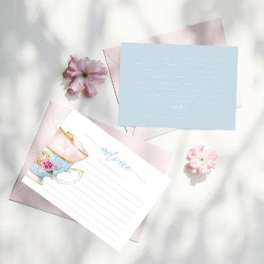 Elegant Flower Tea Bridal Brunch Advice Card